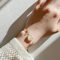 [預購] 香港製造Hanabi Jewellery親子裝款式 白色彩繪海玻璃純銀手鏈 - BB Dressup