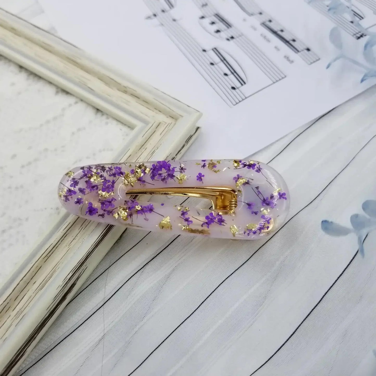 [預購] 香港製造 Queenary Handcraft 親子款式 手作紫色碎花髮夾 (鴨咀夾) - BB Dressup