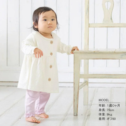 [現貨] 日本直送 Aenak 女童裝 白色網紋短袖嬰兒連身裙 - BB Dressup
