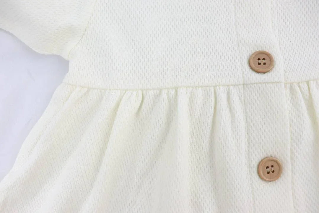 [現貨] 日本直送 Aenak 女童裝 白色網紋短袖嬰兒連身裙 - BB Dressup