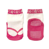 [現貨] 日本製 Aenak 嬰兒 日式防滑膠底分趾女童嬰兒襪 9-12cm (紅/粉紅) - BB Dressup
