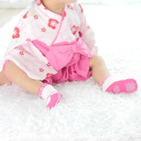 [現貨] 日本製 Aenak 嬰兒 日式防滑膠底分趾女童嬰兒襪 9-12cm (紅/粉紅) - BB Dressup