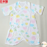 [現貨] 日本製 Aenak 初生嬰兒BB衫 粉紅色雲彩 100%全棉蝴蝶衣/連身衣 - BB Dressup