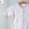 日本直送 Aenak 初生嬰兒 100%全棉 粉紅小花 長袖厚身連身衣 - BB Dressup