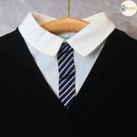 [現貨] 日本直送 Aenak 男童裝 黑色V領恤衫造型嬰兒連身衣 (70-80cm) - BB Dressup