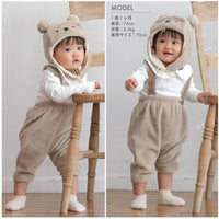 [現貨] 日本直送 Aenak 初生嬰兒 棕色毛毛 吊帶長褲 (60-90cm) - BB Dressup