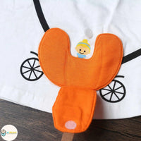 [現貨] 日本直送 Cheekroom 童裝 南瓜車 白色 知育服T恤 (100-120cm) - BB Dressup