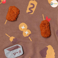 [現貨] 日本直送 Cheekroom 童裝 啡色 炸物串燒 長袖衛衣 (80-120cm) - BB Dressup