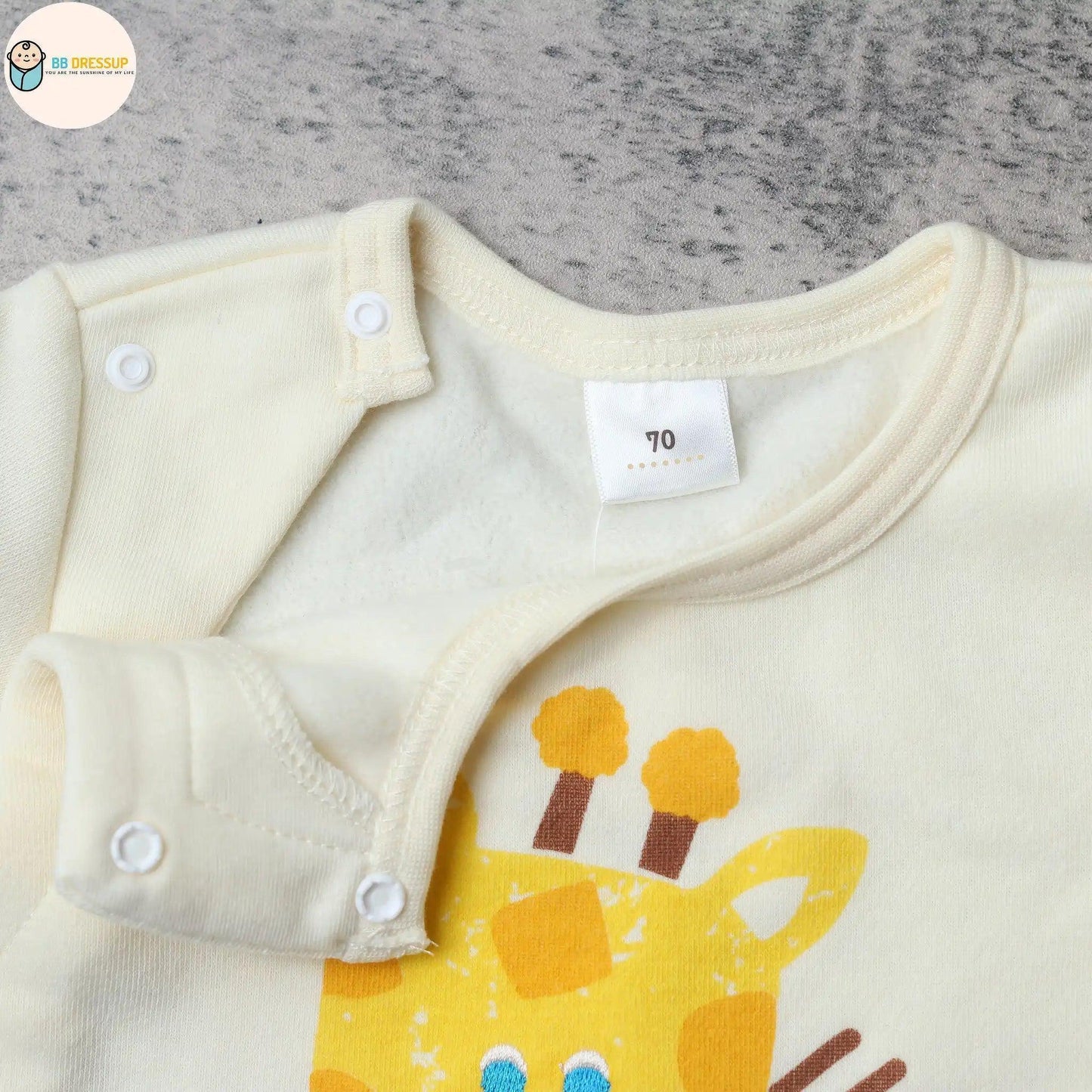 [現貨] 日本直送 Mam 長頸鹿造型 厚身嬰兒連身衣 (70-80cm) - BB Dressup