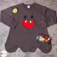 [現貨] 日本直送 Nico Hrat 童裝 炭灰色大頭幽靈 長袖衛衣 (100-120cm) - BB Dressup