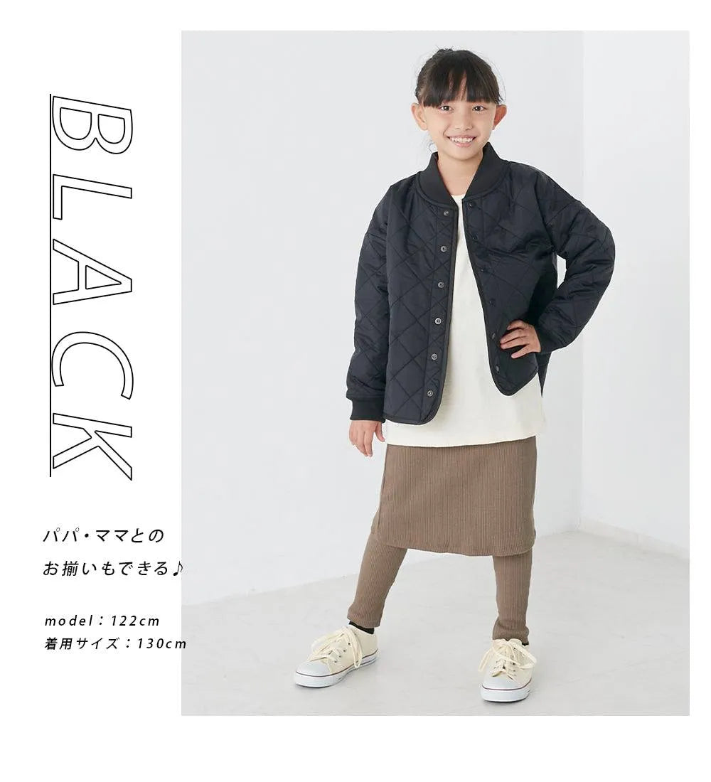 [預購] 日本直送 OMNES 女童裝 黑色長袖格仔外套 - BB Dressup