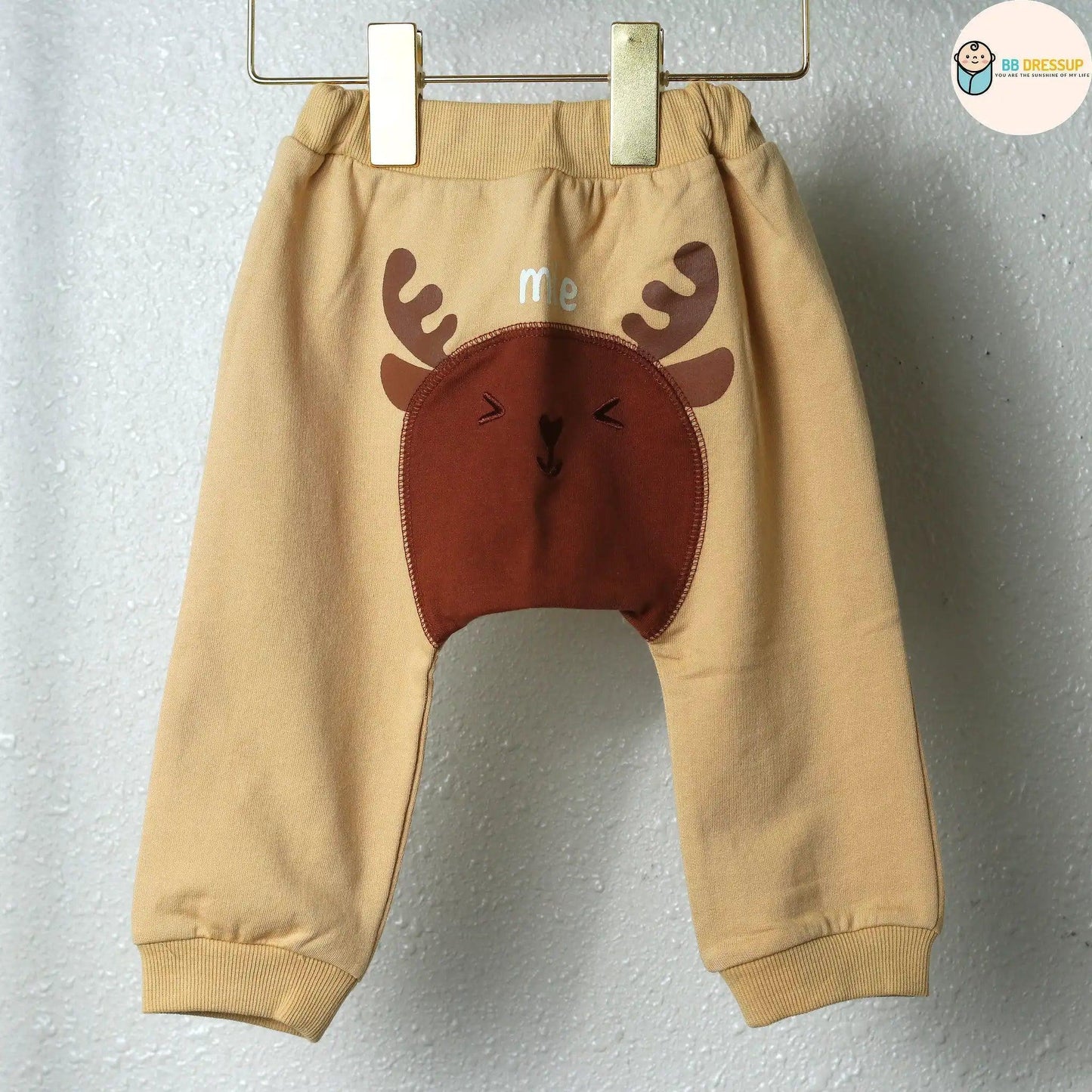 [現貨] 日本直送 O.S Kids 童裝 鹿仔造型 芥末黃色嬰兒褲 (80-90cm) - BB Dressup