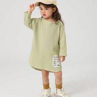[現貨] 日本直送 OS Kids 女童裝 青蘋果綠威化格仔紋長袖連身裙 - BB Dressup