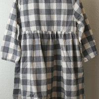 [現貨] 日本直送 Pairmanon 女童裝 灰白格長袖 洋裝連身裙 - BB Dressup