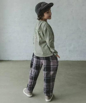[現貨] 日本直送 Pairmanon 男童裝 卡其綠印花全棉 長袖T恤 - BB Dressup