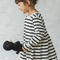 [現貨] 日本直送 Pairmanon 女童裝 長袖束腰橫間洋裝上衣 (90-120cm) - BB Dressup