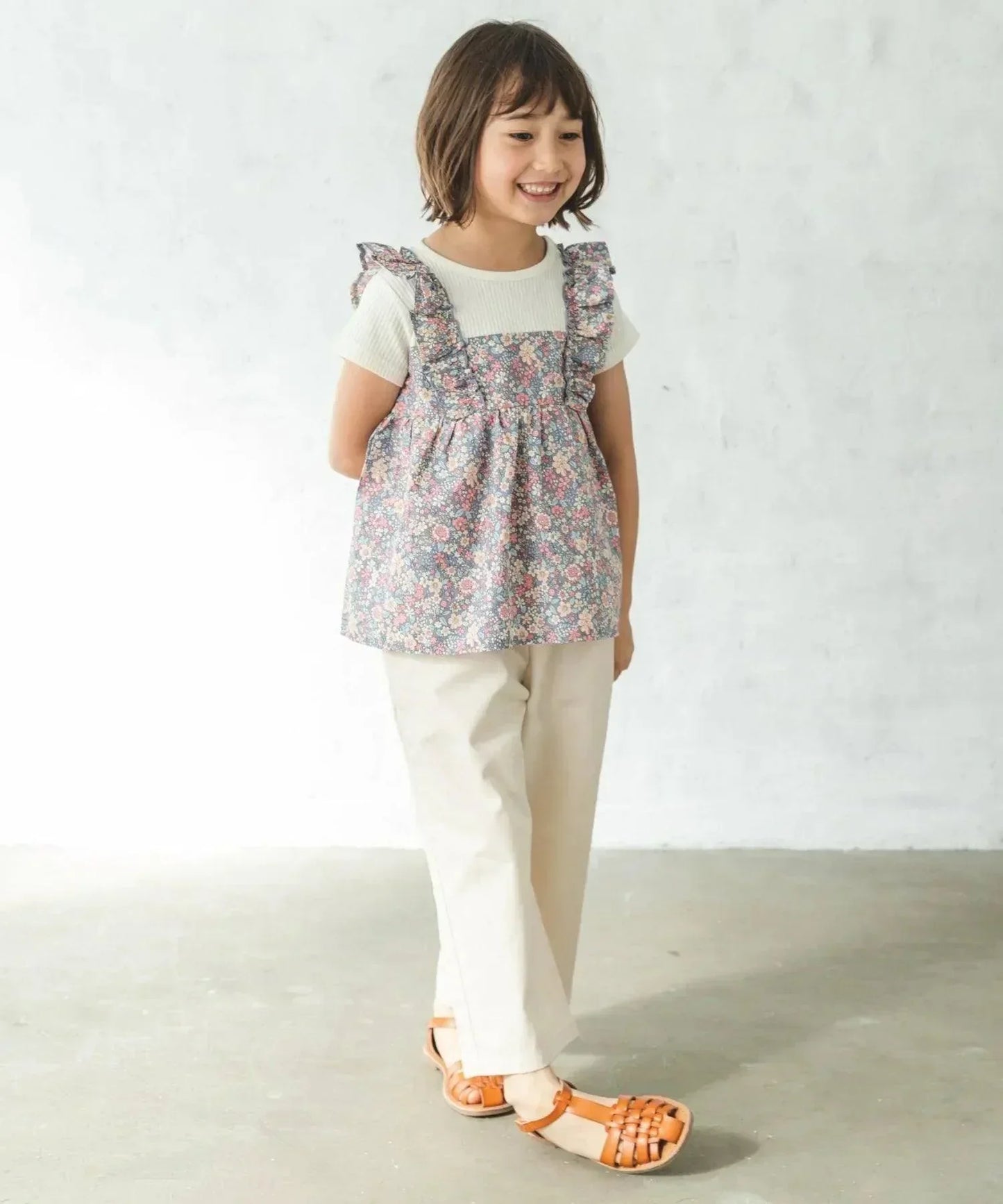[現貨] 日本直送 Pairmanon 女童裝 碎花圍裙造型上衣 - BB Dressup
