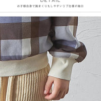 [現貨] 日本直送 Pairmanon 童裝 啡藍格仔 兒童衛衣 (100-120cm) - BB Dressup