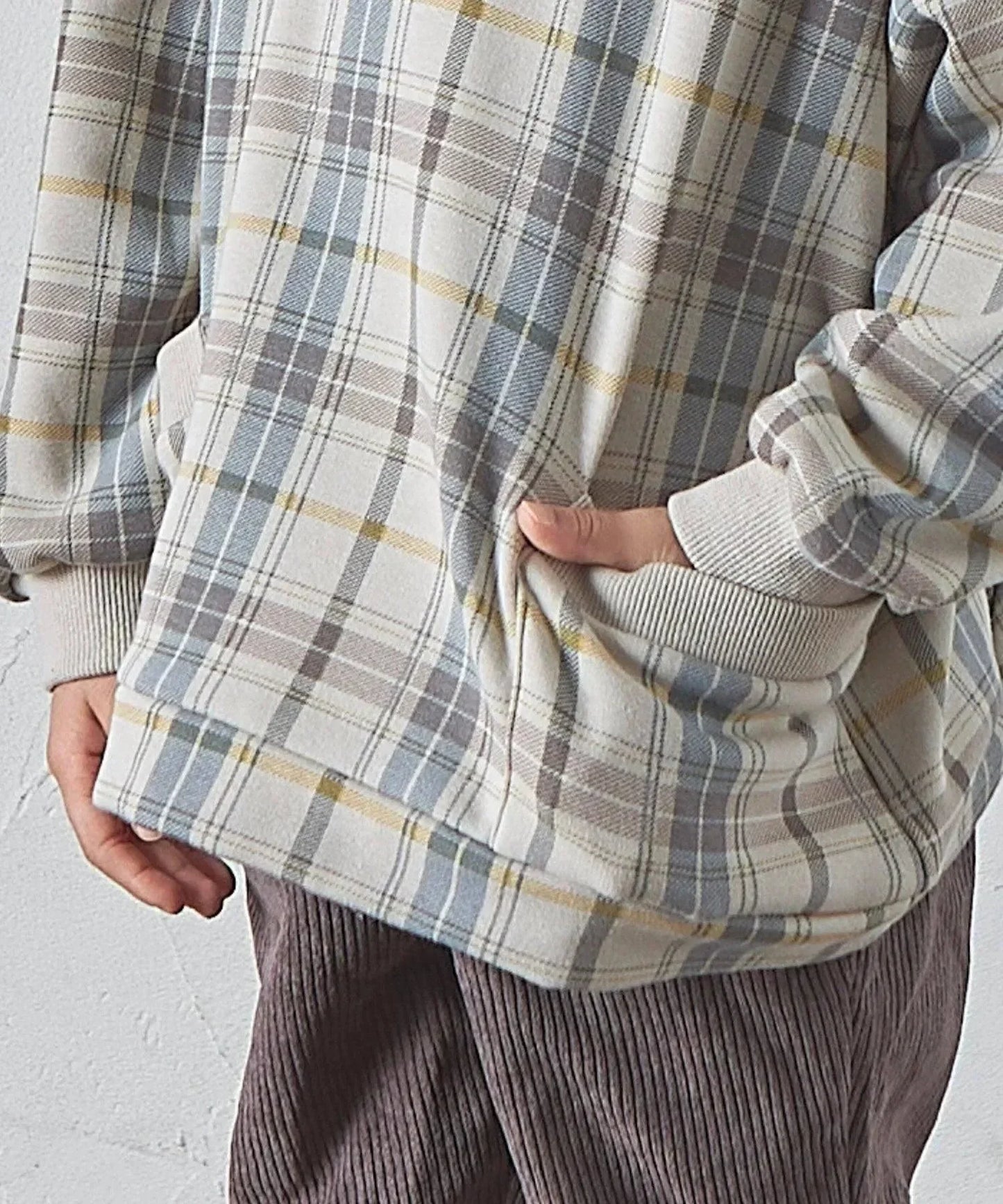 [現貨] 日本直送 Pairmanon 童裝 淺灰格仔 兒童衛衣 (90-120cm) - BB Dressup