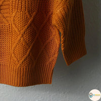 [現貨] 日本直送 Pairmanon 童裝 芥末黃色 拼布針織上衣 (100-120cm) - BB Dressup