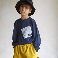 [現貨] 日本直送 Pairmanon 童裝 深藍配白色胸袋 長袖T恤 (90cm) - BB Dressup