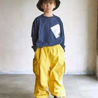 [現貨] 日本直送 Pairmanon 童裝 深藍配白色胸袋 長袖T恤 (90cm) - BB Dressup