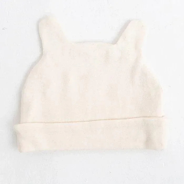 [現貨] 日本製 POMPKINS 初生嬰兒 兔仔 白色有機棉嬰兒帽 - BB Dressup