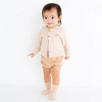 [現貨] 日本製 POMPKINS 初生嬰兒 啡色開胸有機棉外套 - BB Dressup