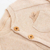 [現貨] 日本製 POMPKINS 初生嬰兒 啡色開胸有機棉外套 - BB Dressup
