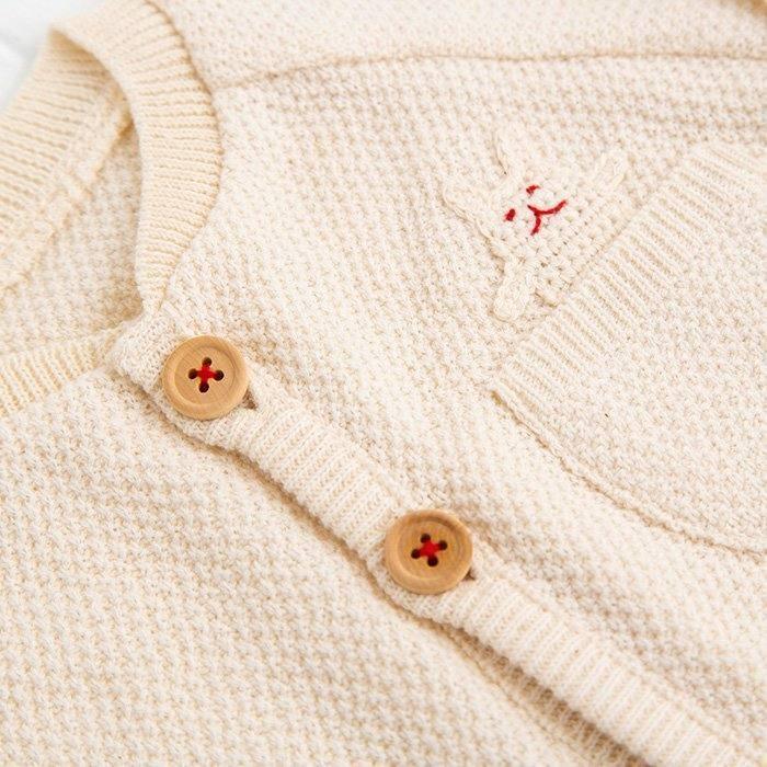 [現貨] 日本製 POMPKINS 初生嬰兒 白色開胸有機棉外套 - BB Dressup