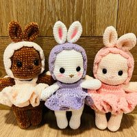 [預購] 香港製造 Littlesnowman Handmade 鈎織兔寶寶公仔 - BB Dressup