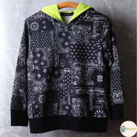 [現貨] 日本直送 Shisky 童裝 黑色腰果花 長袖運動衫褲套裝 (120-130cm) - BB Dressup
