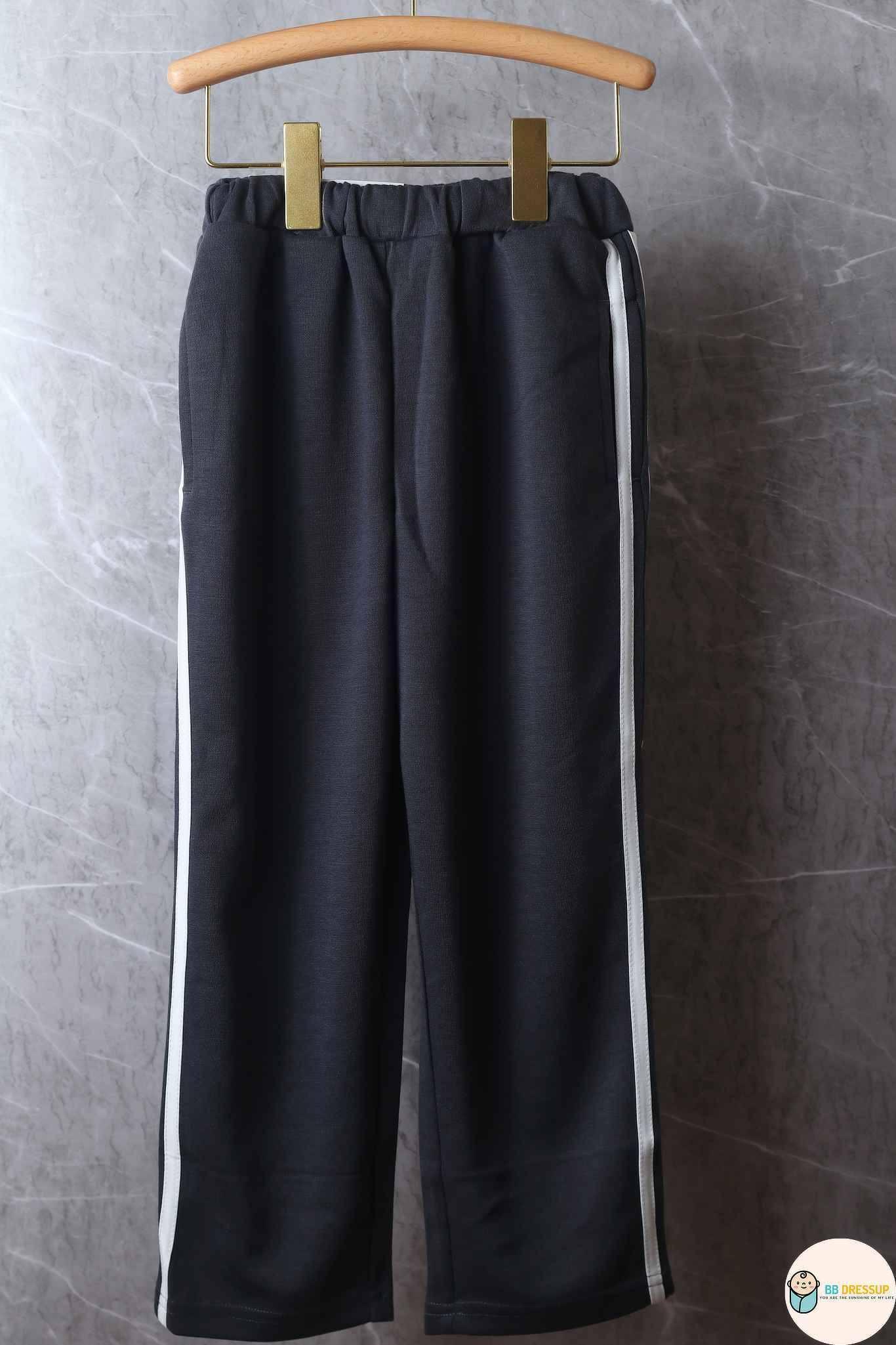 [現貨] 日本直送 Shisky 童裝 灰色腰果花 長袖運動衫褲套裝 (120-130cm) - BB Dressup