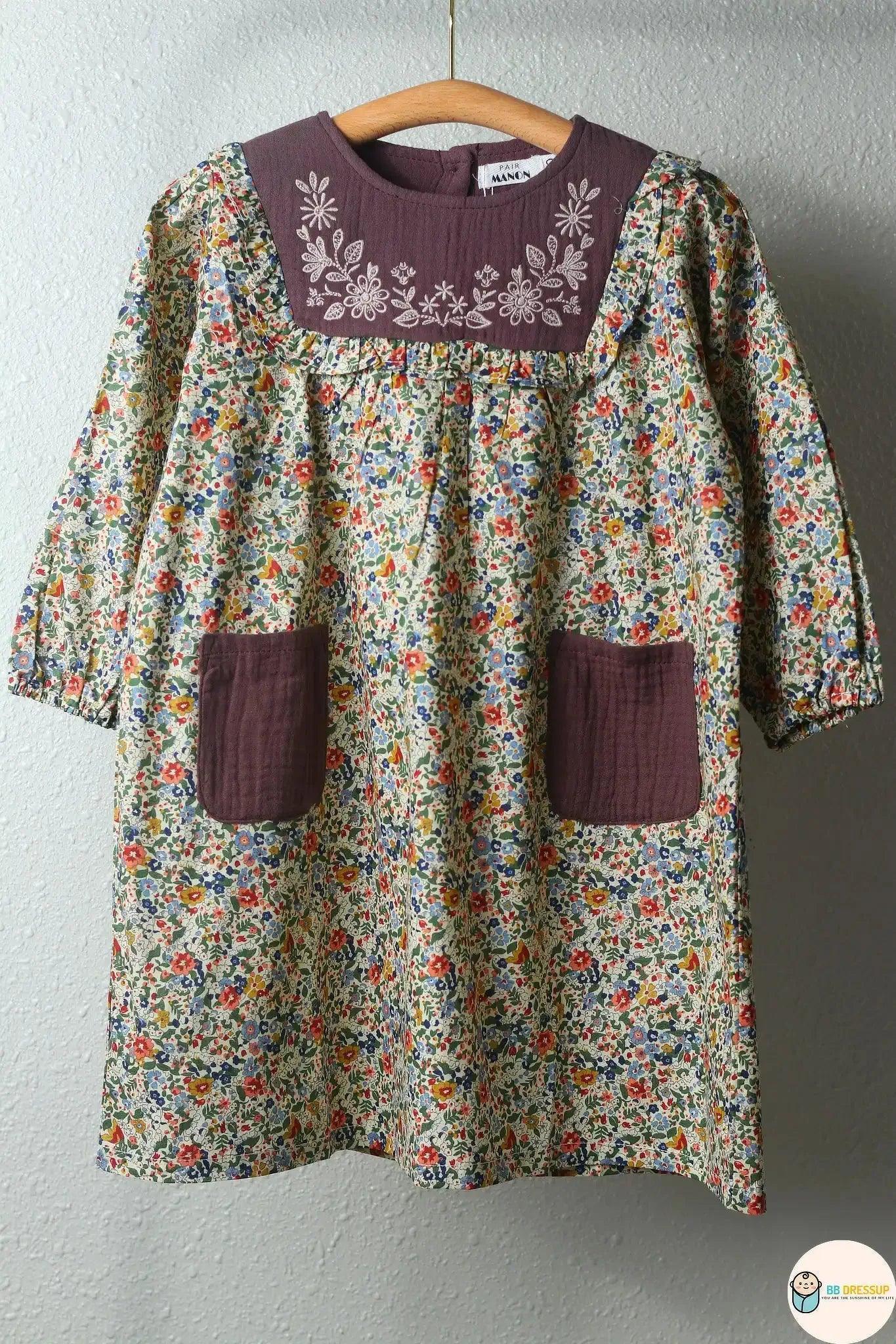 [現貨] 日本直送 Pairmanon 女童裝 花卉洋裝連身裙 (100-120cm) - BB Dressup