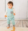 [預購] 日本製 Yuga 有機棉 初生嬰兒 粉藍色束腳長褲 - BB Dressup