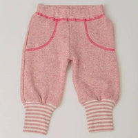 [現貨] 日本製 Yuga 有機棉 初生嬰兒 粉紅色束腳長褲 (90-100cm) - BB Dressup