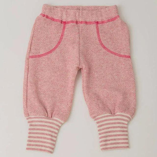 [現貨] 日本製 Yuga 有機棉 初生嬰兒 粉紅色束腳長褲 (90-100cm) - BB Dressup